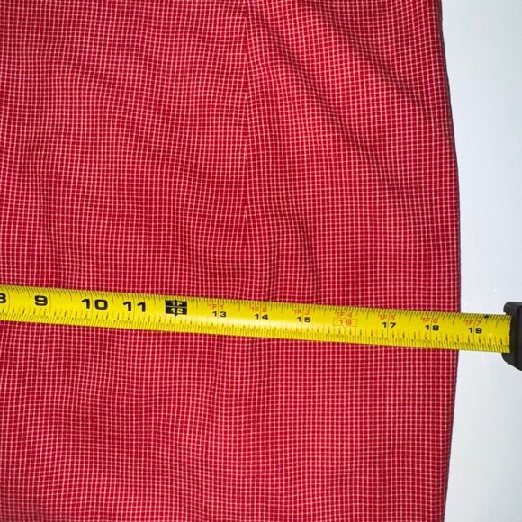 Y2K Liz Claiborne Lizsport Red Micro-Gingham Sheath Dress | Size 10 - Picture 10 of 11